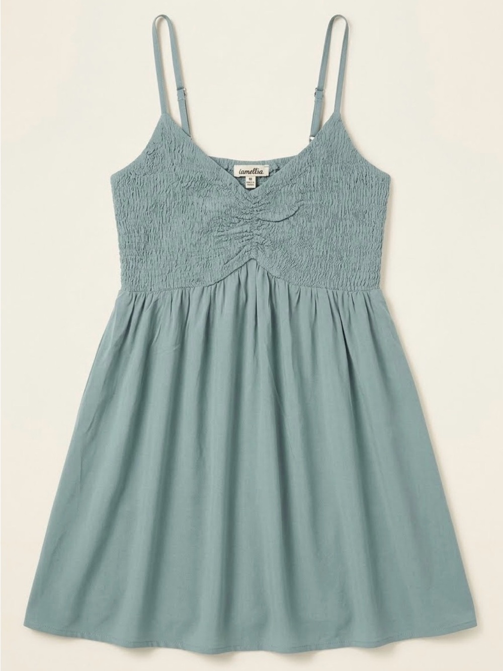 smocked bodice blue-green girls sundress